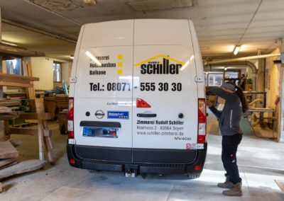 Fahrzeugbeschriftung Zimmerei Schiller Soyen