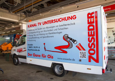 Fahrzeugbeschriftung Zosseder Kamerawagen Wasserburg